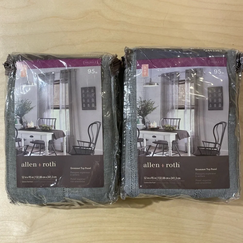 2 Sets Allen + Roth Grommet Top Panel 52 in x 95 in (BO)